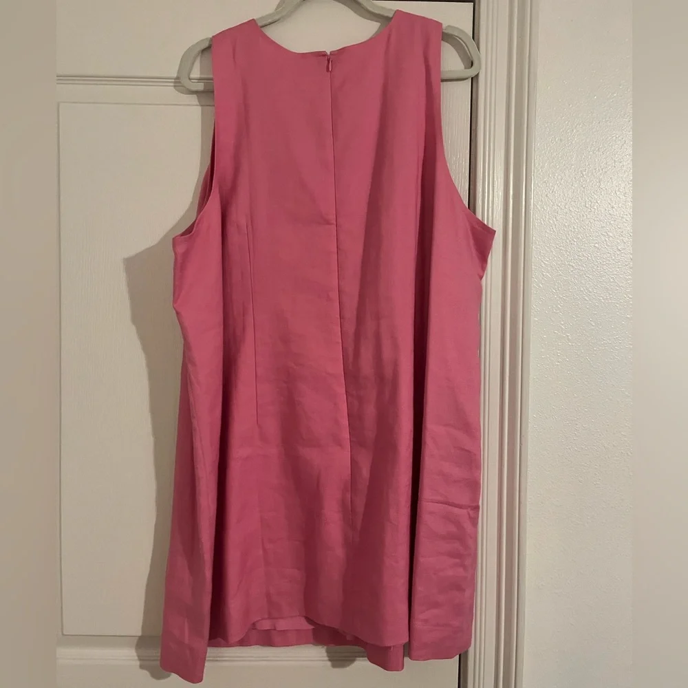 J.Crew Pink Bow front shift dress in stretch linen NWOT Size 3X - Picture 3 of 9